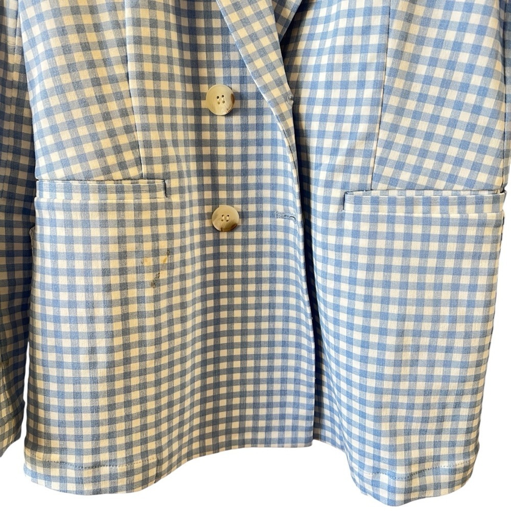 J. McLaughlin Light Blue Gingham Blazer - Picture 4 of 12